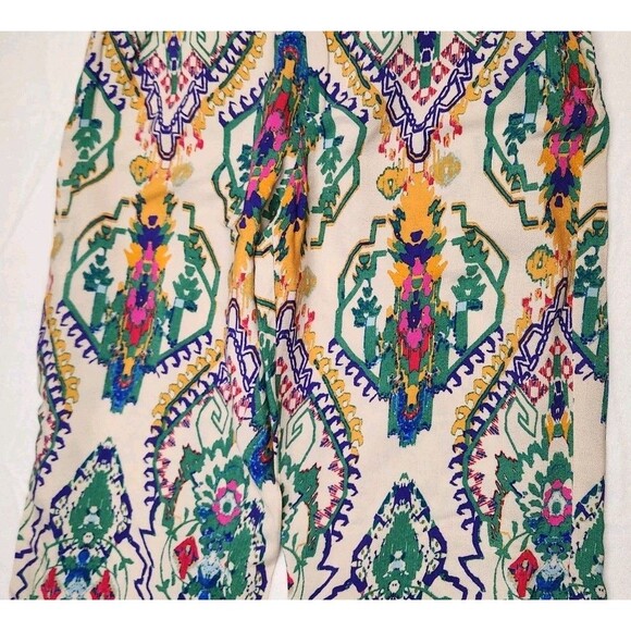 Zara Flowy Festival Boho XS Pants Abstract Artsy Lightweight Comfort - Picture 3 of 10